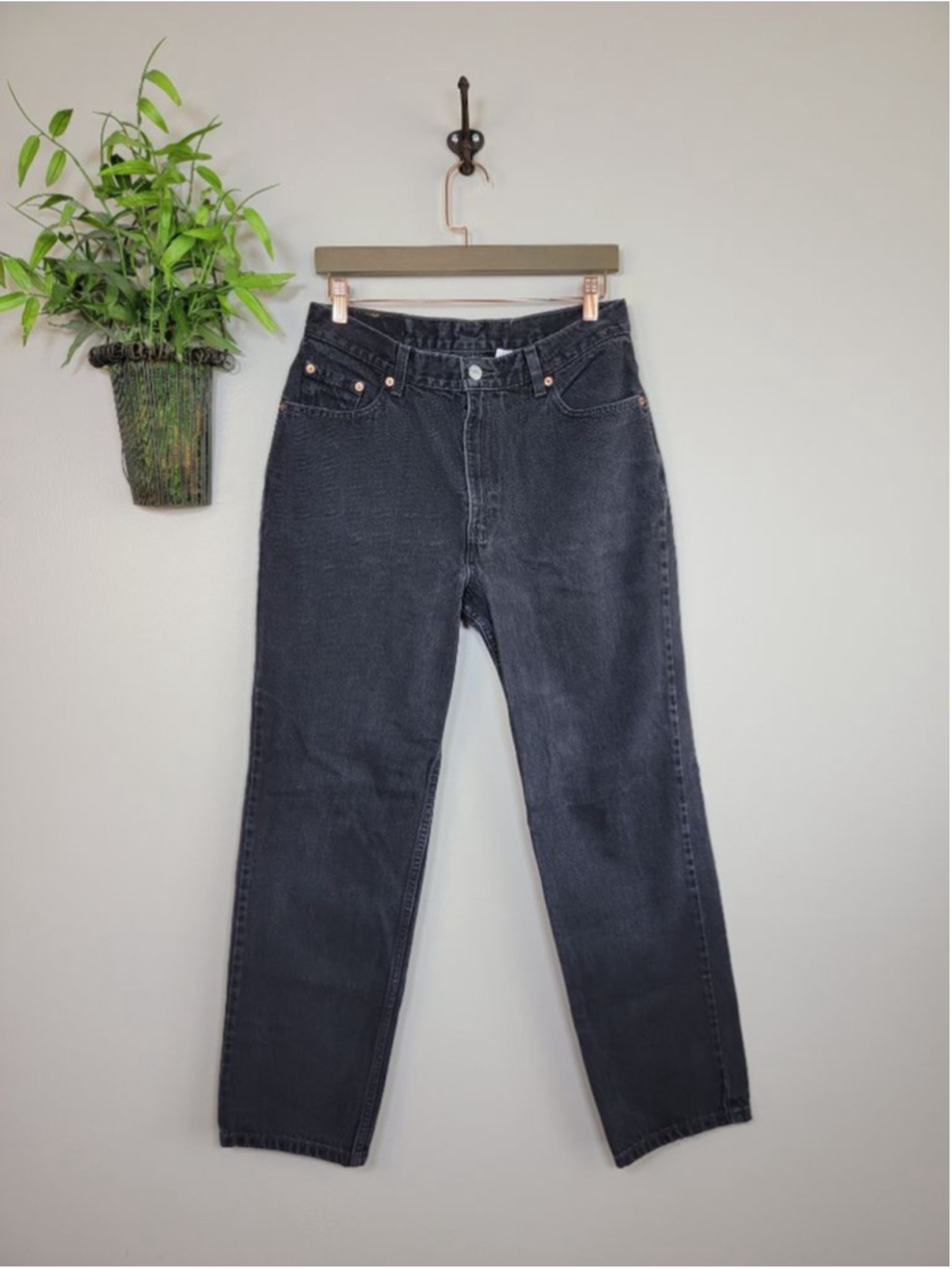 Vintage Levi's 512 Slim Fit Straight Leg Jeans Black Rigid Relaxed 90s Loose 4